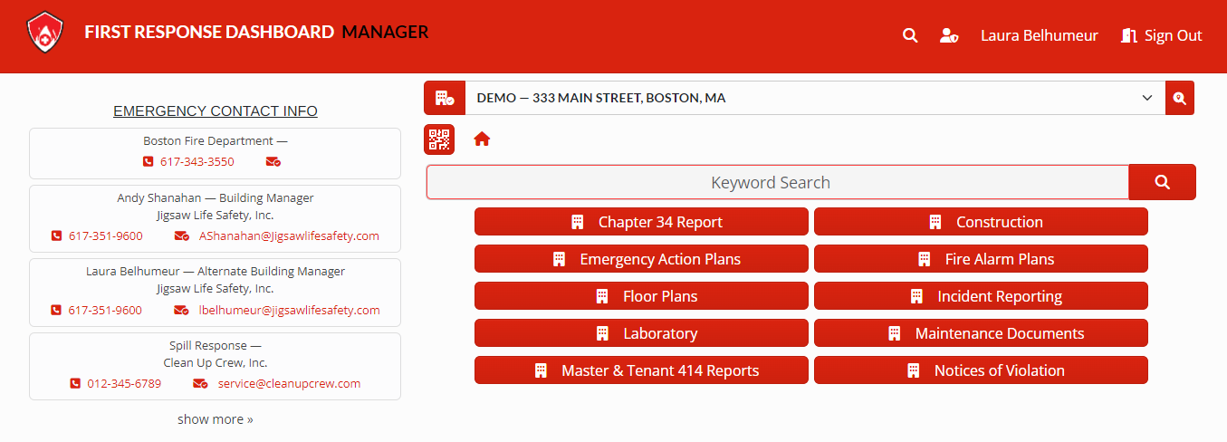 First Response Dashboard - First Response Dashboard